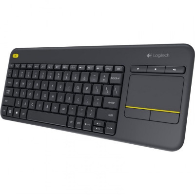 Tastatura Logitech K400 Plus Touch pad , Multimedia , Fara Fir , USB Logitech Unifying receiver , Negru foto