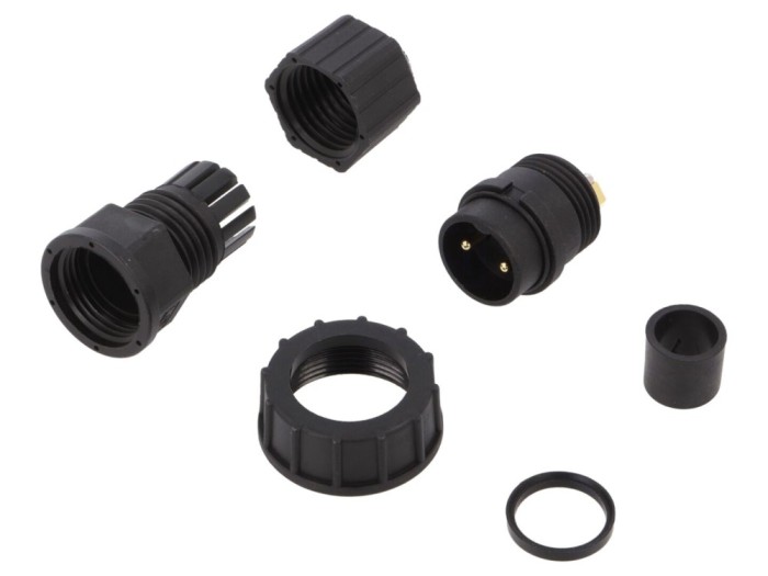 Conector circular 2 pini aurit 20A