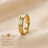 Inel Legamant , model tip verigheta 4 mm, placat cu aur 14K