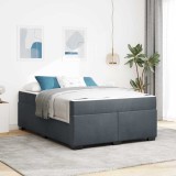 vidaXL Cadru de pat cu saltea Gri &icirc;nchis 160 x 200 cm Catifea