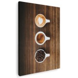 Tablou canvas fotografie cesti cafea alb, crem, maro 1255 Tablou canvas pe panza CU RAMA 30x40 cm