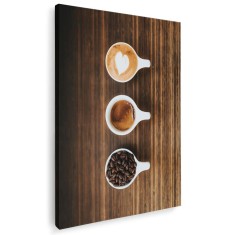 Tablou canvas fotografie cesti cafea alb, crem, maro 1255 Tablou canvas pe panza CU RAMA 50x70 cm