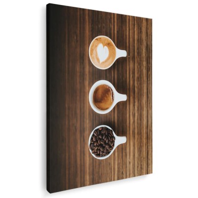 Tablou canvas fotografie cesti cafea alb, crem, maro 1255 Tablou canvas pe panza CU RAMA 60x90 cm foto