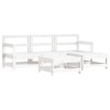Set mobilier relaxare de gradina 5 piese alb lemn masiv de pin