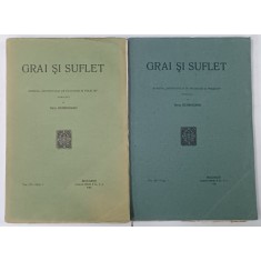 GRAI SI SUFLET , REVISTA &#039; INSTITUTULUI DE FILOLOGIE SI FOLKLOR &#039; , VOLUMUL III , FASC. I -II, 2 VOLUME , 1927 -1928