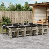 vidaXL Set mobilier de grădină cu perne 13 piese gri deschis poliratan 3211667