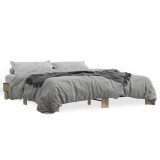Cumpara ieftin Cadru de pat, stejar sonoma, 200x200cm, lemn prelucrat si metal