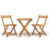 Set de bistro pliabil, 3 piese, lemn masiv de acacia