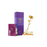 Cumpara ieftin Set mostra de parfum 2 ml Avon si trandafir auriu cu suport si cutie cadou, suflat la baza cu auriu