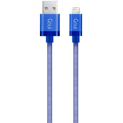 Cablu Date si Incarcare USB la Lightning Goui Metallic, 1 m, Albastru G-LC8PIN-02B foto