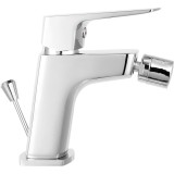 Baterie stativa bideu Ferro Vitto VerdeLine, monocomanda, cartus ceramic, aerator, ventil de scurgere automat, racorduri flexibile, Crom