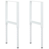 vidaXL Cadre banc lucru reglabile, 2 buc., gri, 55x(69-95,5) cm, metal