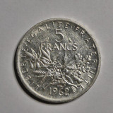 Moneda argint 5 francs(franci) 1962 Franta(11345), Europa