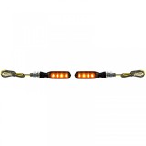 Indicator LED Mini pentru motocicleta AMP Negru cu sticla fumurie Universal cu E-Mark Performance AutoTuning