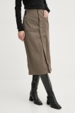 G-Star fustă culoarea maro, midi, drept, D25238-D728