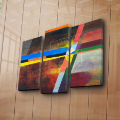 Set 3 tablouri decorative, 3PATK-101, Canvas, 20 x 39 cm, 2 piese, Multicolor