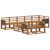 vidaXL Set de canapele de exterior 9 pcs natural Lemn Solid de Acacia 3385325