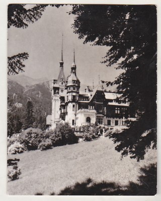 bnk cp Sinaia - Muzeul Peles - Vedere dinspre sud-est - uzata foto