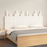 VidaXL Tăblie de pat pentru perete, alb, 166x3x80 cm, lemn masiv pin