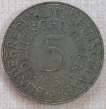 (A529) MONEDA DIN ARGINT GERMANIA - 5 MARK 1951, LIT J, 11,2 GRAME. PURITATE 625