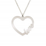 Love - Colier personalizat inima argint 925, Bijubox