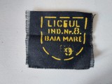 Numar matricol scolar ecuson anii 80, Baia Mare, LICEUL IND. Nr. 8.