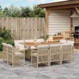 vidaXL Set mobilier de grădină cu perne, 11 piese, bej, poliratan 3210856