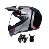 Cumpara ieftin Cască Motocross Full Face Apex Carbon Off-Road, cu Vizieră, Mănuși și Cagulă &ndash;