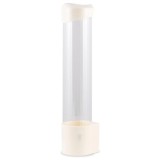 Suport de pahare din plastic sau carton pentru dozator de apa ABS + policarbonat, 40 x 7.5 x 8 cm, alb + transparent