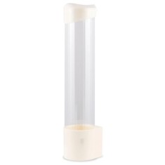 Suport de pahare din plastic sau carton pentru dozator de apa ABS + policarbonat, 40 x 7.5 x 8 cm, alb + transparent