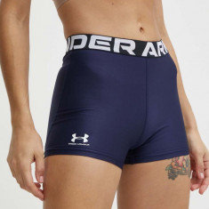 Under Armour pantaloni scurți de antrenament Authentics culoarea albastru marin, cu imprimeu, medium waist