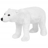 Urs polar din plus de jucarie &icirc;n picioare, alb, XXL GartenMobel Dekor
