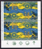 ✅RO 1997 ,LP 1442 b ,&quot; Cercetasii Romaniei &quot;, bloc de 4 serii , cate doua perechi tete-beche , viniete tip II , MNH