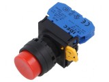 Comutator apăsare 22mm Poz.i 2 NO roșu