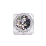 Decoratiuni pentru unghii - hexagon - argintiu, INGINAILS