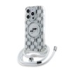 Husa pentru iPhone 15 Pro - Karl Lagerfeld IML Crossbody MagSafe (KLHMP15LHCKCKLCT) - Transparent Monogram Karl&amp;Choupette Head