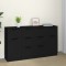 vidaXL Set servantă, 3 piese, negru, lemn prelucrat