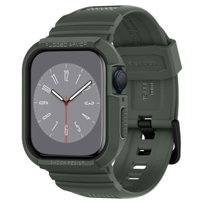 Curea Spigen Rugged Armor Pro pentru Apple Watch 4/5/6/7/8/9/SE (44/45 mm) Verde Militar foto