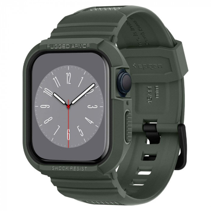 Curea Spigen Rugged Armor Pro pentru Apple Watch 4/5/6/7/8/9/SE (44/45 mm) Verde Militar
