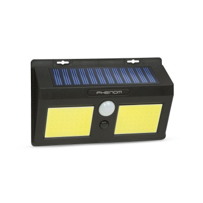 Reflector solar Phenom, 5 W, 300 lm, 320 mA, senzor miscare, 3 LED-uri COB, Negru foto