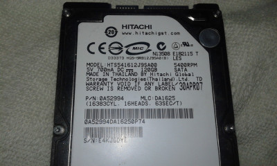 Hdd laptop sata 120 Gb Defect cu Bad-uri foto