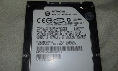 Hdd laptop sata 120 Gb Defect cu Bad-uri foto