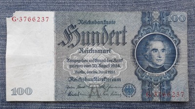 100 Mark 1935 Germania / serie 3766237 foto
