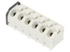 Conector PCB ECE 45 grade, 5mm, 6 piste, Montaj THT, Curent 10A, Albastru