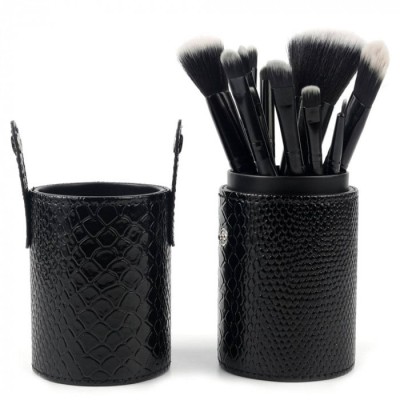 Set 12 Pensule Machiaj, Etui negru depozitare foto