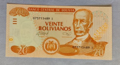 Bolivia - 20 Bolivianos (1986) foto