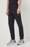 EA7 Emporio Armani pantaloni de trening culoarea negru, cu imprimeu