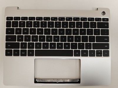 Carcasa superioara cu tastatura palmrest, Huawei, MateBook 13 WRT-W19, WRT-W29L, WRT-W09, WT-W09, HN-W19L, HN-W19R, iluminata, argintie, layout US foto