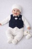 Set botez clasic băieți Babyshah &ndash; eleganță și rafinament, bleumarin (Marime