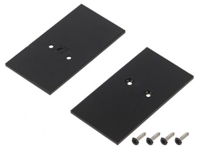 Obturator Negru pentru Profil LED, 2 Bucăți, Oțel, 33.4x62.3x2mm foto